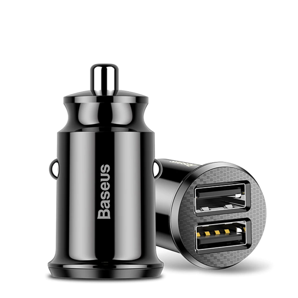 Зарядно за кола BASEUS, 12V, 15.5W, 2U, Grain Car, CCALL-ML01, Черен