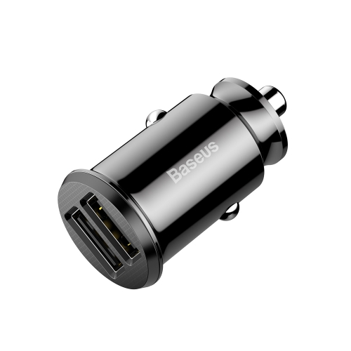 Зарядно за кола BASEUS, 12V, 15.5W, 2U, Grain Car, CCALL-ML01, Черен