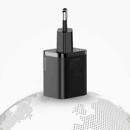 Зарядно BASEUS Super Si, 220V 20W, 1C, USB-C, CCSUP-B01, Черен