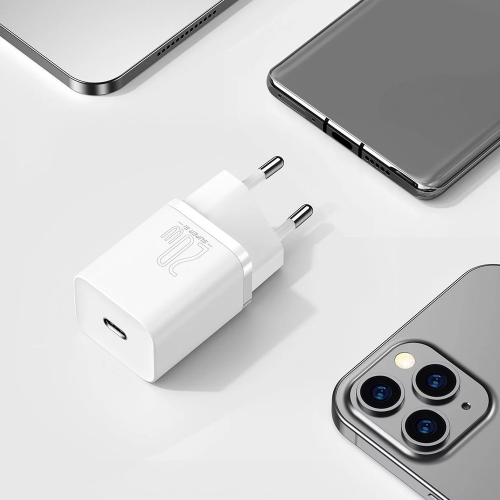 Зарядно BASEUS Super Si, 220V 20W, 1C, USB-C, CCSUP-B02, Бял