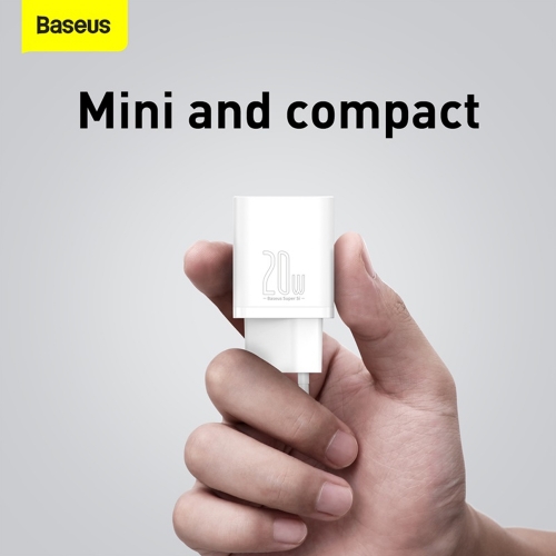 Зарядно BASEUS Super Si, 220V 20W, 1C, USB-C, CCSUP-B02, Бял