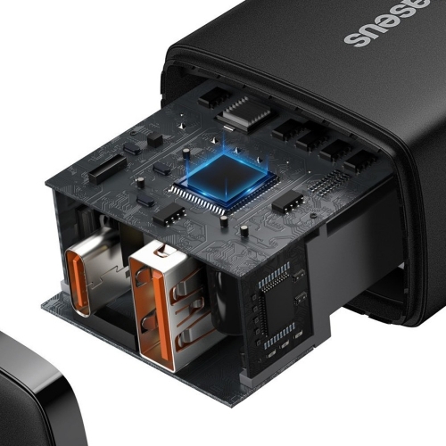 Зарядно BASEUS  Compact 220V, 20W, USB-A, USB-C, CCXJ-B01, Черен