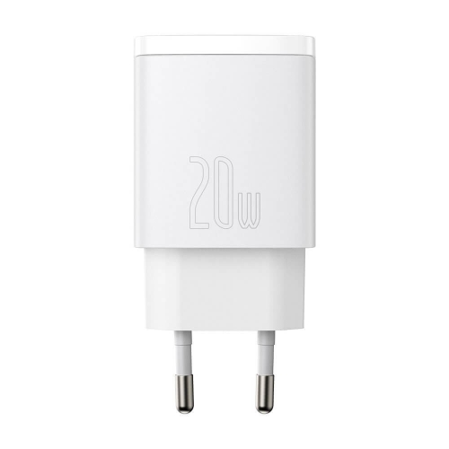 Зарядно BASEUS Compact 220V, 20W, USB-A, USB-C, CCXJ-B02, Бял