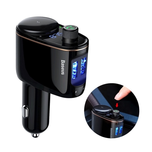 Трансмитер BASEUS MP3 Wireless 12W, QC, 2.4A, 2xUSB-A, 12V Socket, T typed Locomotive S- CCHC000001