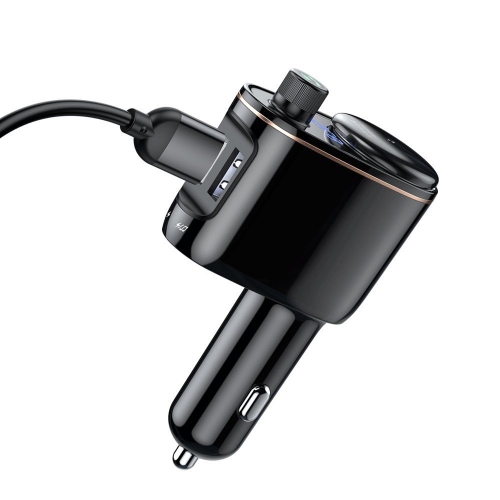 Трансмитер BASEUS MP3 Wireless 12W, QC, 2.4A, 2xUSB-A, 12V Socket, T typed Locomotive S- CCHC000001