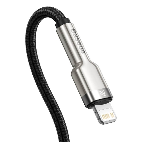 Кабел BASEUS USB-C към Lightning, 1m, 20W, Cafule, CATLJK-A01, Черен