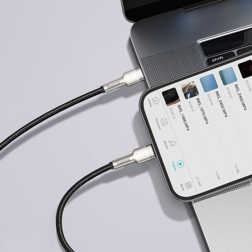 Кабел BASEUS USB-C към Lightning, 1m, 20W, Cafule, CATLJK-A01, Черен