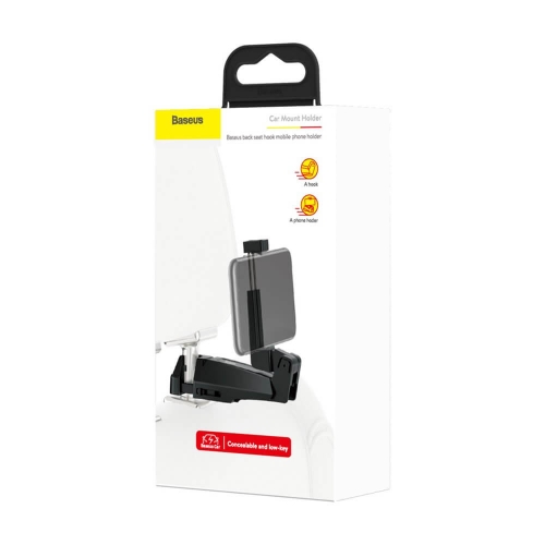 Поставка със закачалка BASEUS Backseat Vehicle Hook, SUHZ-A01, Черен