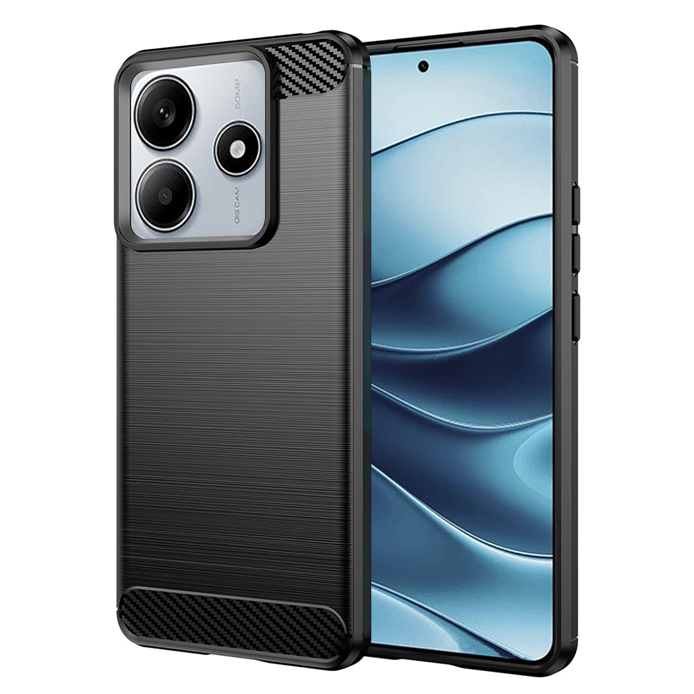 Силиконов Калъф Carbon за Xiaomi Redmi Note 14 4G, Черен