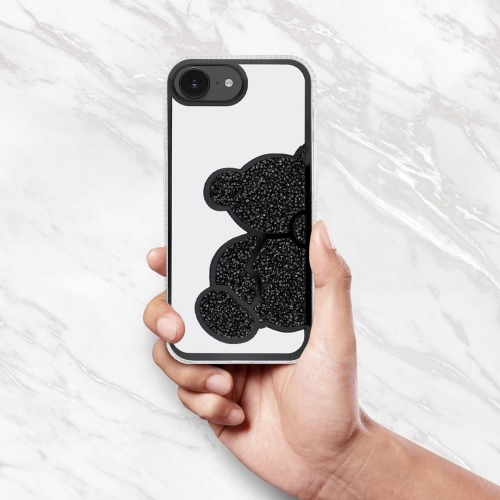 Удароустойчив калъф Teddy Bear за iPhone 16e/17e, Черен