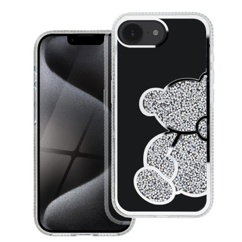 Удароустойчив калъф Teddy Bear за iPhone 16e/17e, Сребрист
