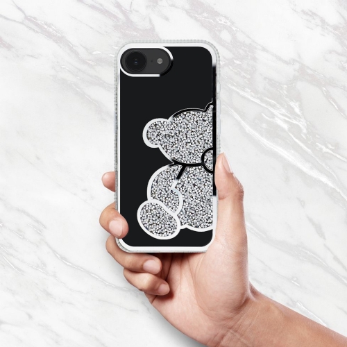 Удароустойчив калъф Teddy Bear за iPhone 16e/17e, Сребрист