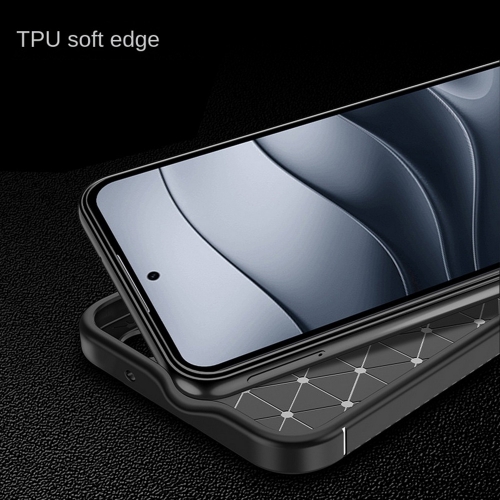 Силиконов калъф Carbon Fiber Texture за Xiaomi Redmi Note 14 4G, Черен