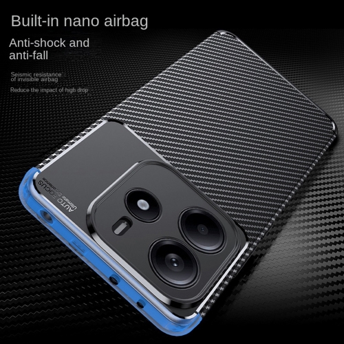 Силиконов калъф Carbon Fiber Texture за Xiaomi Redmi Note 14 4G, Черен
