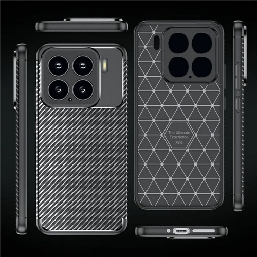 Силиконов калъф Carbon Fiber Texture за Xiaomi 15 5G, Черен