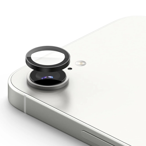 Стъклен протектор Lens Fulm за камера на iPhone 16e/17e, Черен