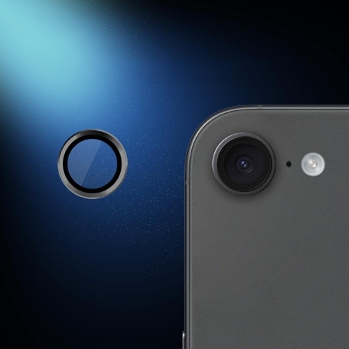 Стъклен протектор Lens Fulm за камера на iPhone 16e/17e, Черен