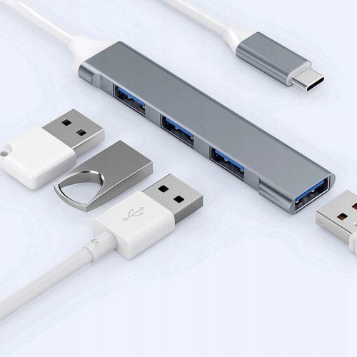 Адаптор Type C  HUB to 4xUSB 2.0/3.0, Сребрист