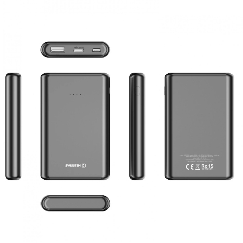 Външна батерия SWISSTEN Power Line 5000 mAh, 10W, Черен