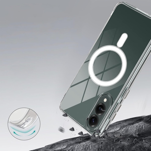 Удароустойчив калъф Mag Cover MagSF за Samsung Galaxy S25 Edge, Прозрачен