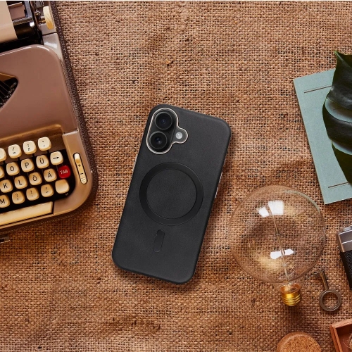 Удароустойчив калъф Gentleman Mag Cover за iPhone 16, Черен