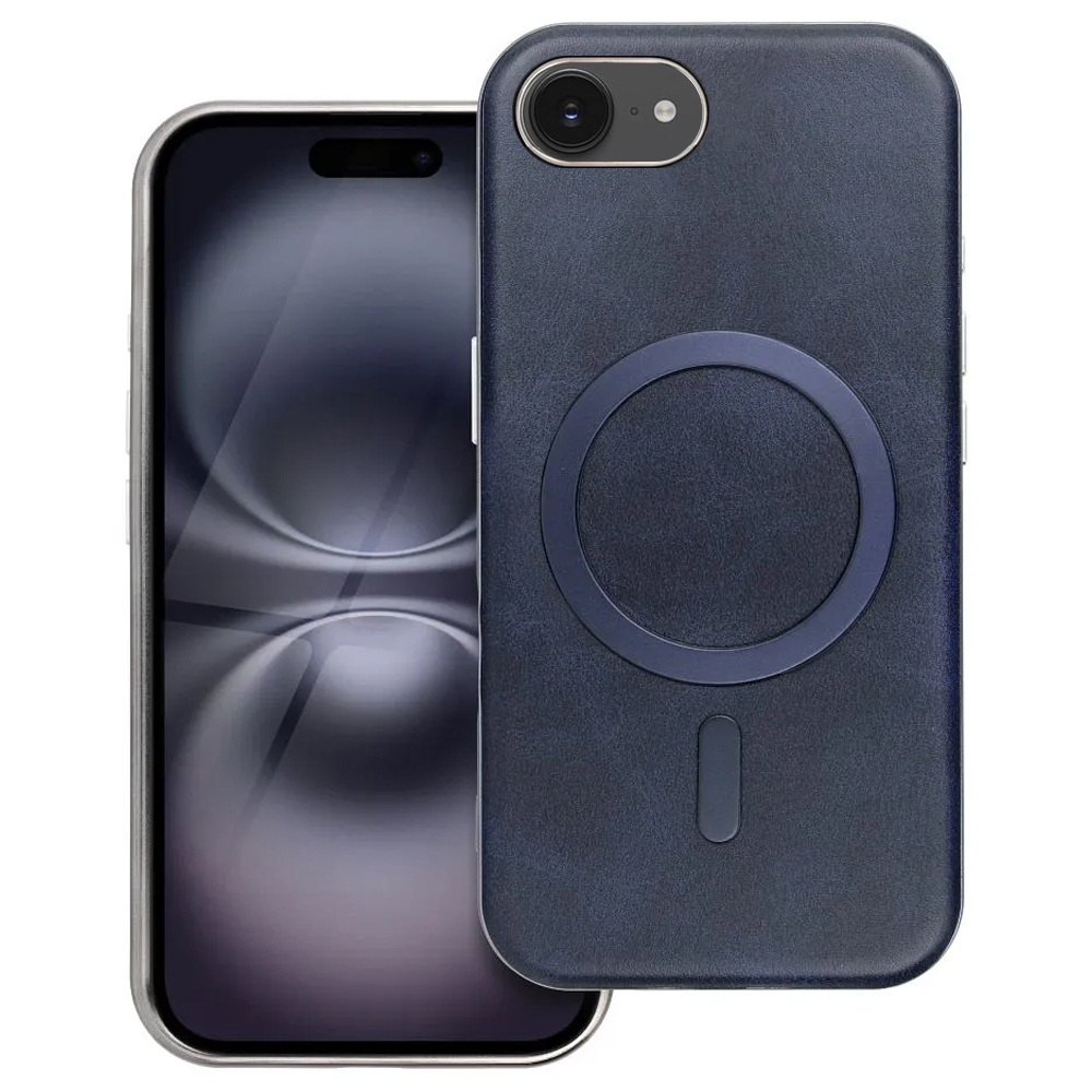 Удароустойчив калъф Gentleman Mag Cover за iPhone 16e/17e, Тъмно син