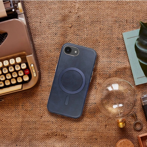 Удароустойчив калъф Gentleman Mag Cover за iPhone 16e/17e, Тъмно син
