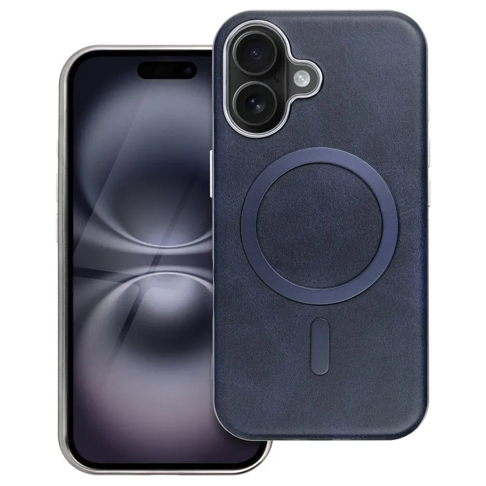 Удароустойчив калъф Gentleman Mag Cover за iPhone 16, Тъмно син