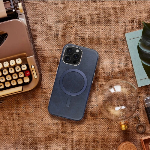 Удароустойчив калъф Gentleman Mag Cover за iPhone 16 Pro, Тъмно син