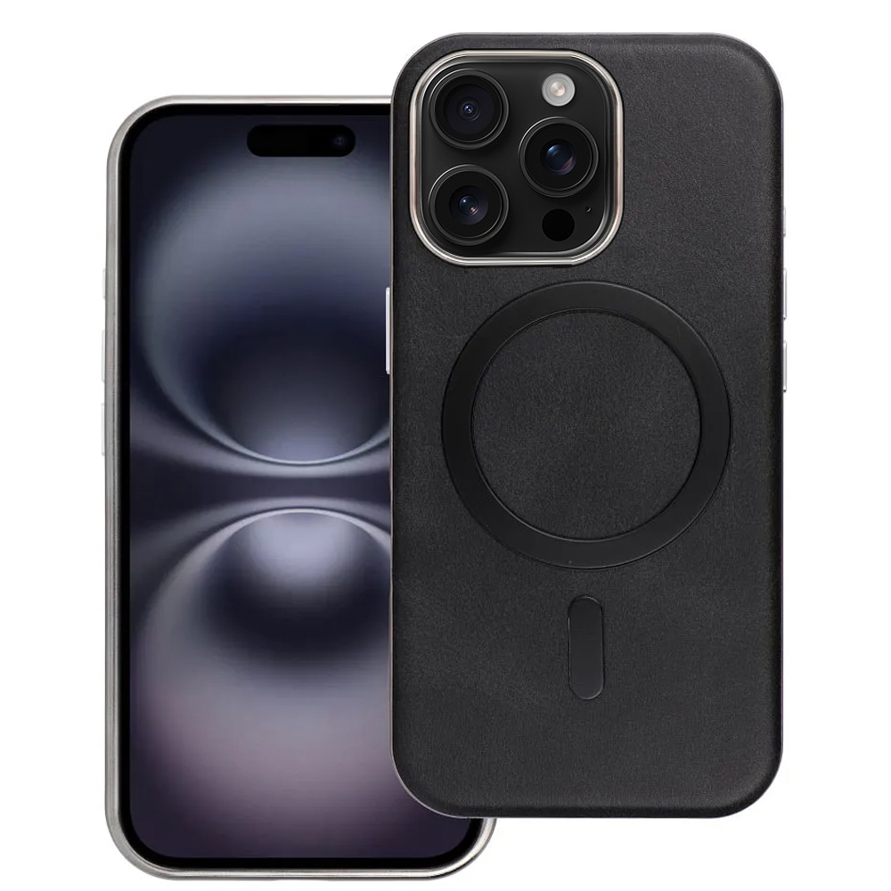 Удароустойчив калъф Gentleman Mag Cover за iPhone 16 Pro Max, Черен