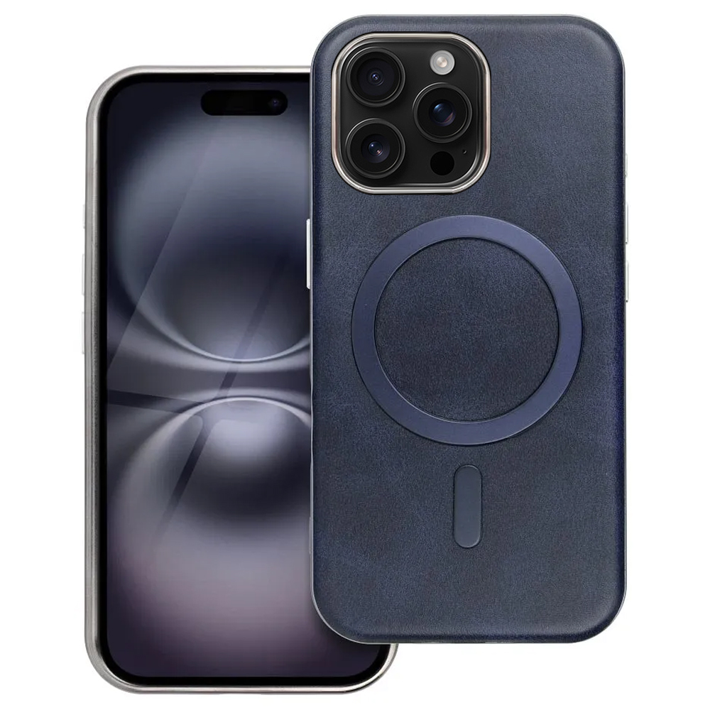 Удароустойчив калъф Gentleman Mag Cover за iPhone 16 Pro Max, Тъмно син