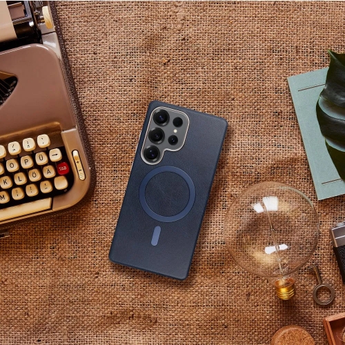Удароустойчив калъф Gentleman Mag Cover за Samsung Galaxy S25 Ultra, Тъмно син