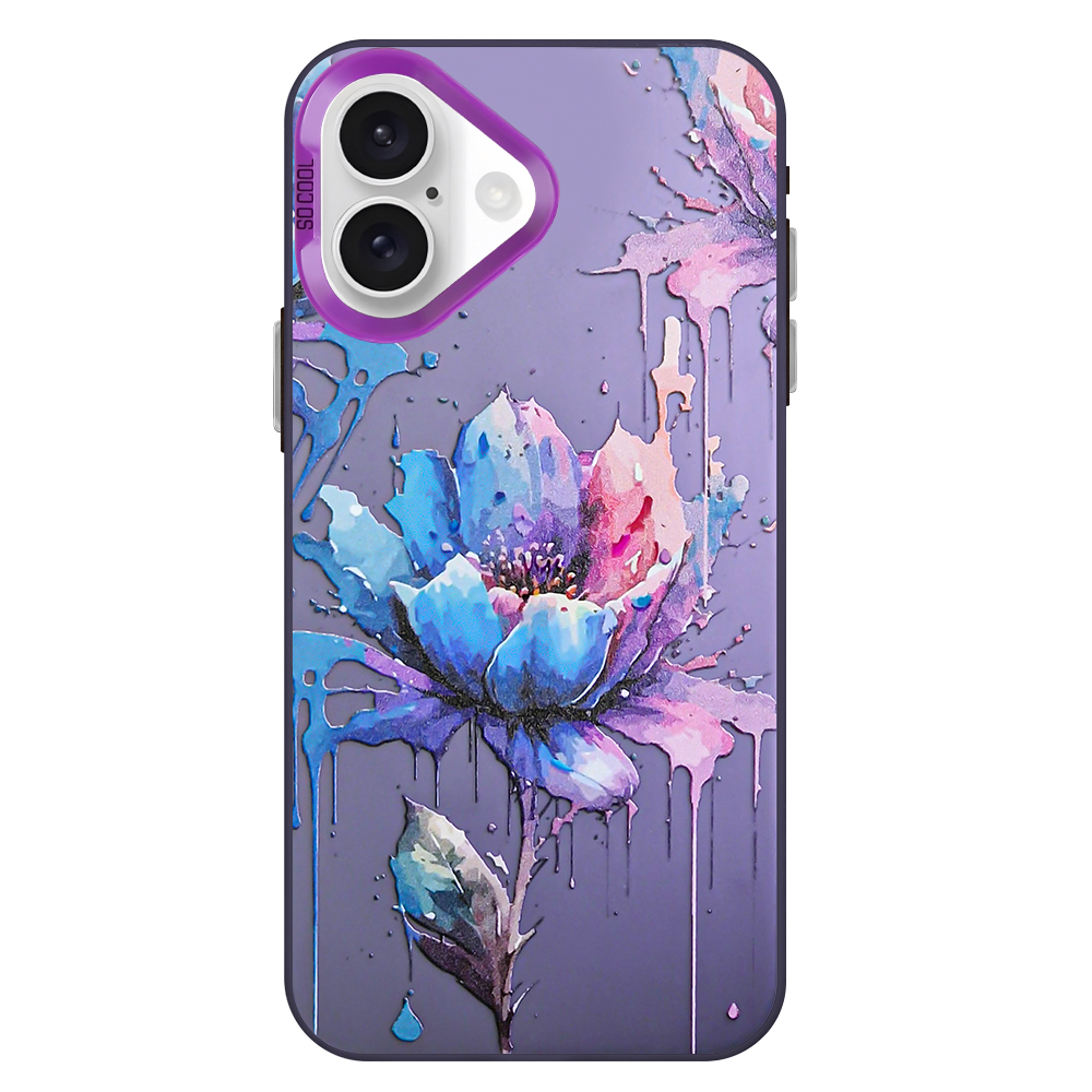 Удароустойчив калъф SOCOOL за iPhone 16, Цвете