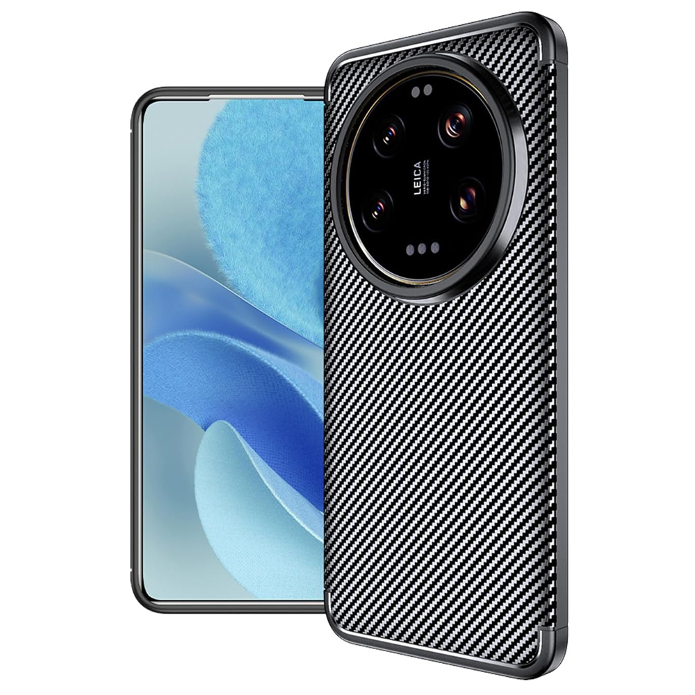 Силиконов калъф Carbon Fiber Texture за Xiaomi 15 Ultra, Черен