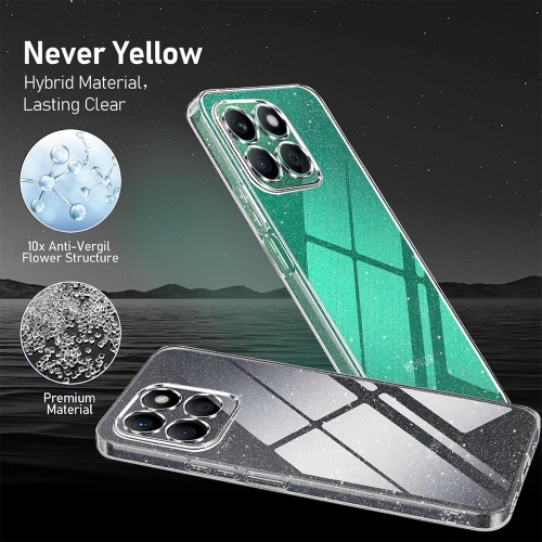 Силиконов калъф Techsuit SparkleSkin за Honor X8c, Прозрачен
