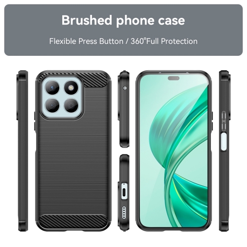 Силиконов Калъф Techsuit Carbon Fibre Brushed за Honor X8c, Черен