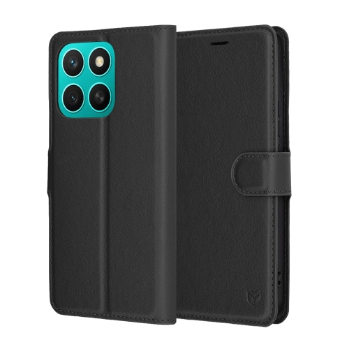 Калъф тефтер Techsuit Leather Folio за Honor X8c, Черен
