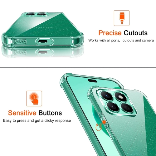 Силиконов калъф Techsuit Shockproof за Honor X8c, Прозрачен