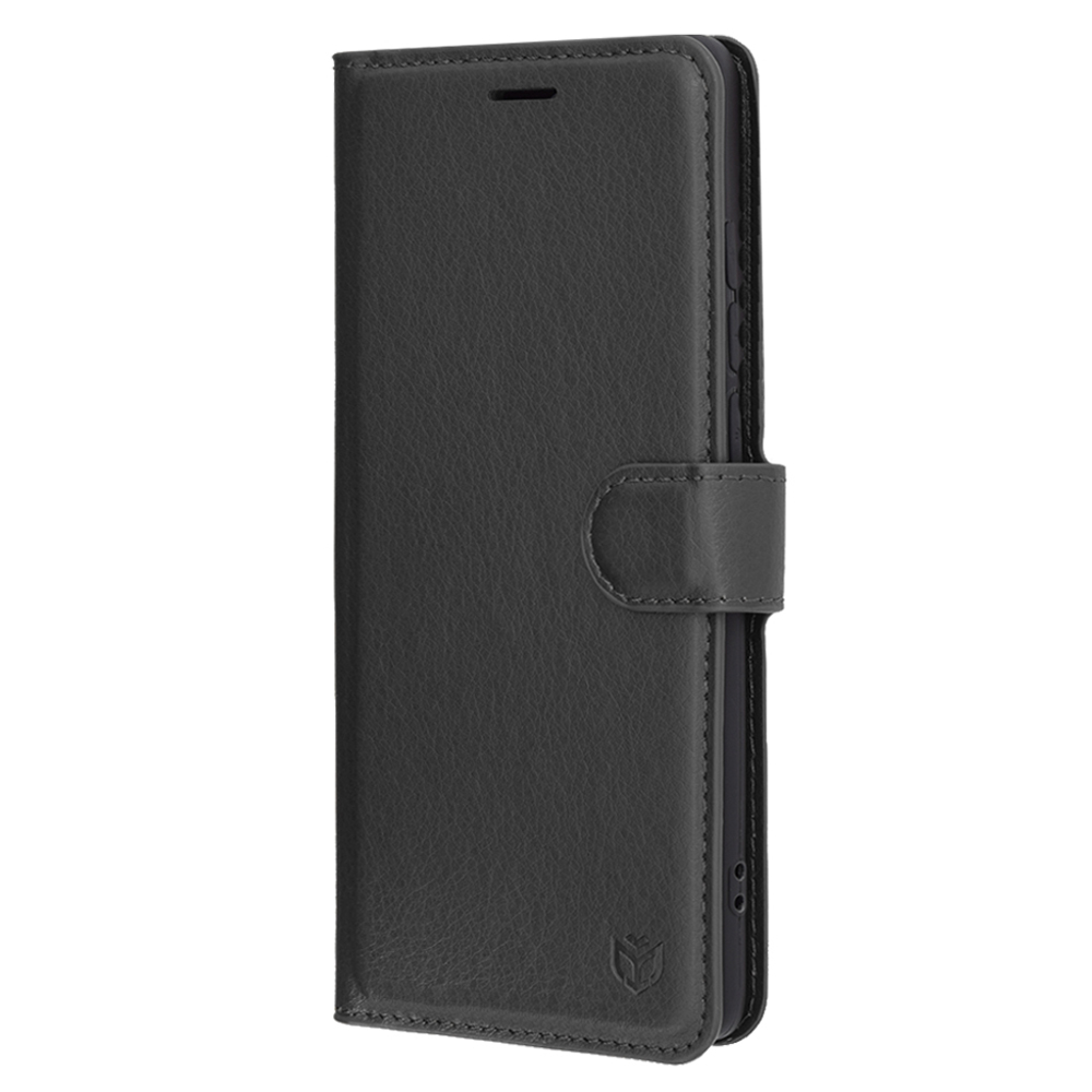 Калъф тефтер Techsuit Leather Folio за Motorola Edge 60 / Edge 60 Fusion, Черен