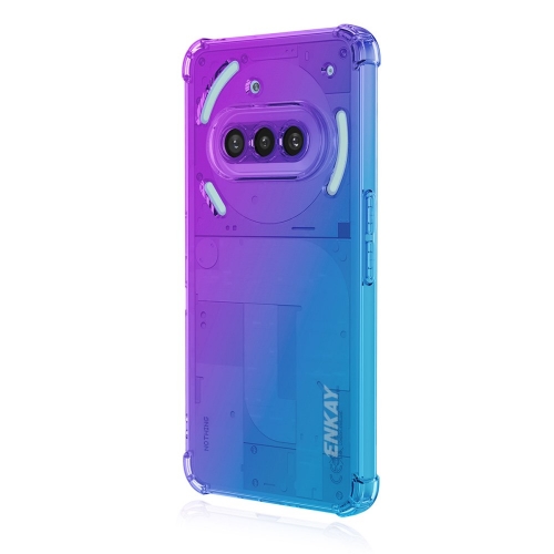 Силиконов калъф Anti Shock Enkay за Nothing Phone (3a), Лилав-син