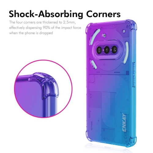 Силиконов калъф Anti Shock Enkay за Nothing Phone (3a), Лилав-син