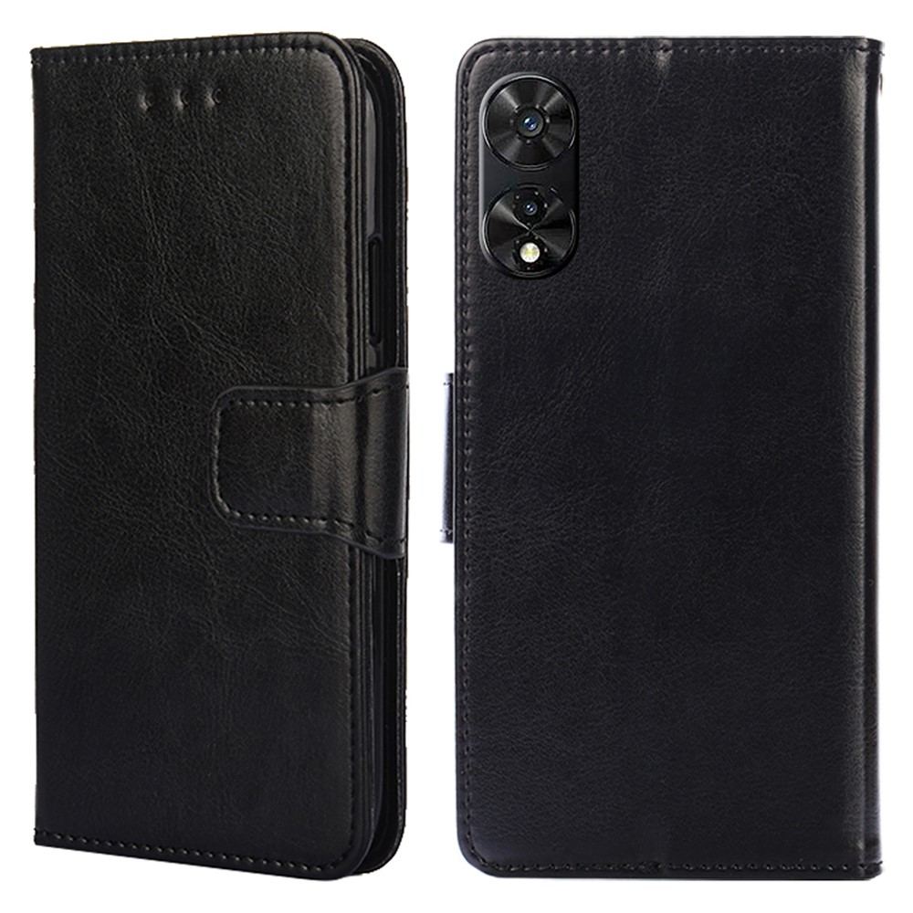 Калъф Тефтер Crazy Horse Leather за TCL 505, Черен