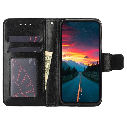 Калъф Тефтер Crazy Horse Leather за TCL 505, Черен