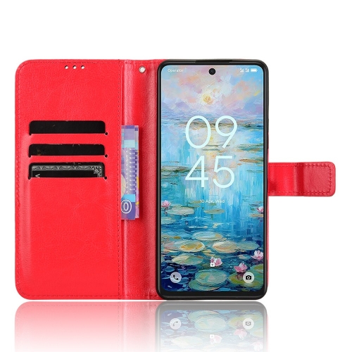 Калъф Тефтер Crazy Horse за TCL 50 Pro Nxtpaper 5G, Червен