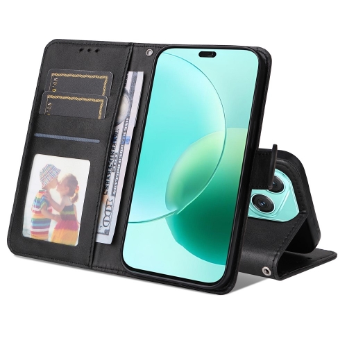 Калъф тефтер Wallet Stand Leather за Honor 400 Lite, Черен