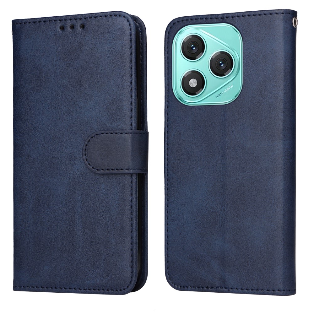 Калъф Тефтер Leather Wallet Stand за Honor 400 Lite, Син