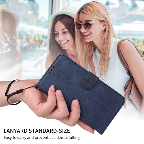 Калъф Тефтер Leather Wallet Stand за Honor 400 Lite, Син