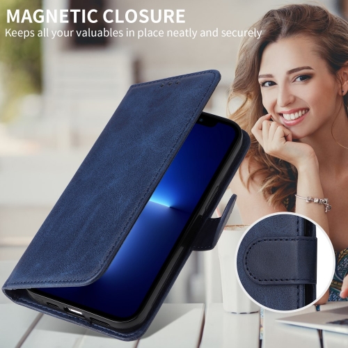 Калъф Тефтер Leather Wallet Stand за Honor 400 Lite, Син