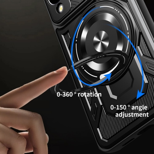 Удароустойчив калъф Magnetic Rotating Kickstand за Samsung Galaxy S25 Edge, Черен
