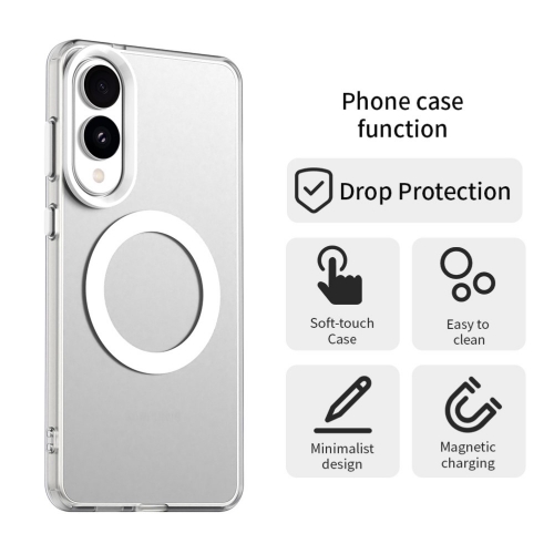 Удароустойчив калъф MagSF Matte Anti Drop за Samsung Galaxy S25 Edge, Бял